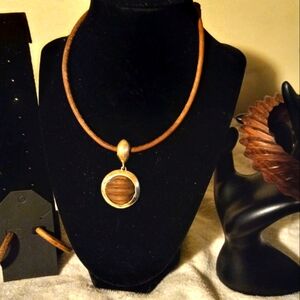 Used,not new 3pc jewerly. choker cording necklace with pendant,bangle &earrings